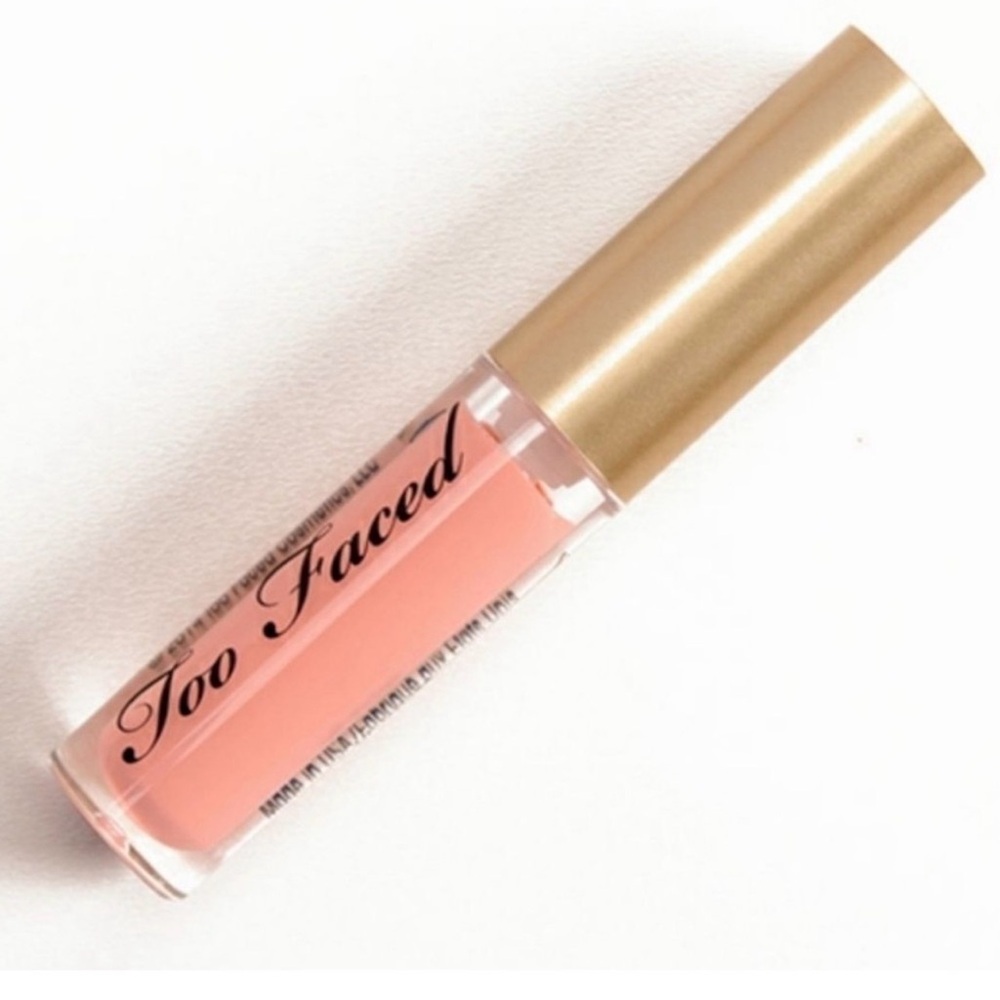 Too Faced Peach Naked Dolly Lip Gloss with Gold Cap Brand New